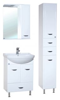 Зеркало-шкаф с подсветкой Bellezza Классик 55см правый белый 00000001079